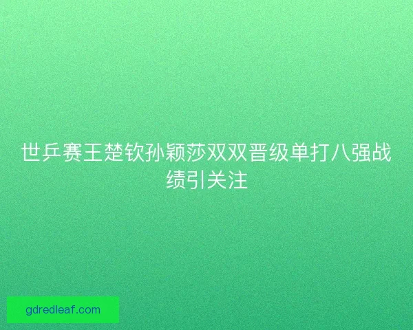 世乒赛王楚钦孙颖莎双双晋级单打八强战绩引关注
