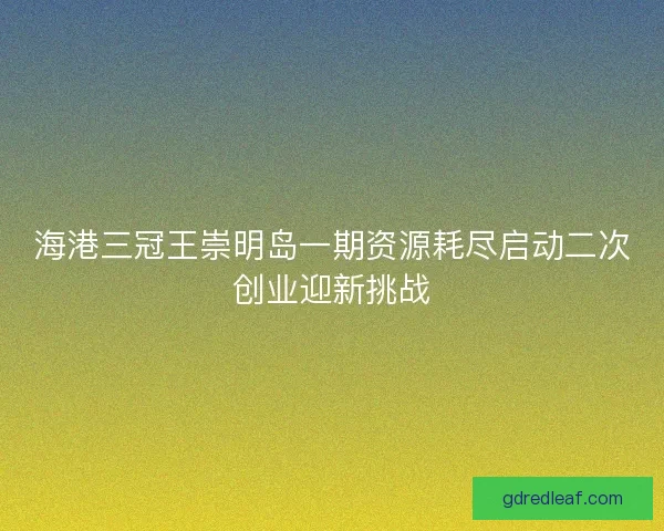 海港三冠王崇明岛一期资源耗尽启动二次创业迎新挑战