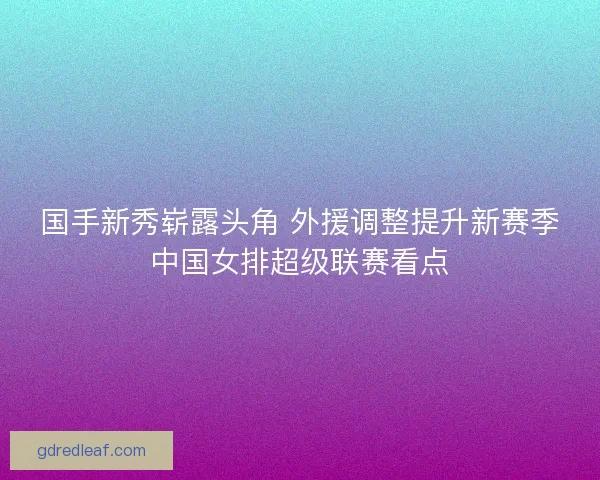 国手新秀崭露头角 外援调整提升新赛季中国女排超级联赛看点