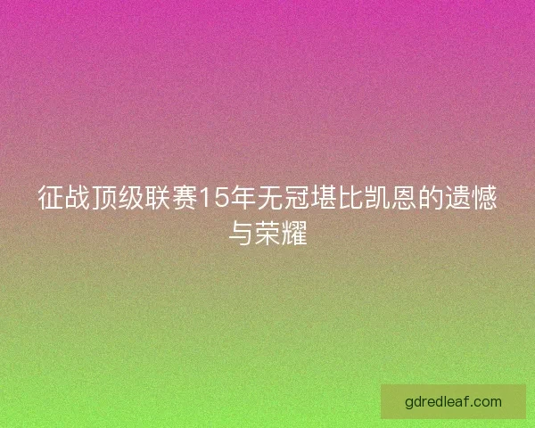 征战顶级联赛15年无冠堪比凯恩的遗憾与荣耀 征战顶级联赛15年无冠堪比凯恩的遗憾与荣耀